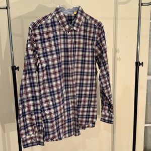 Boss by Hugo Boss Red/Pink Blue Striped Dress Shirt